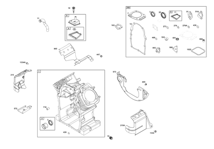 Cylinder Group Diagram and Parts List for 356447-0709-H7 200000 - 399999 Briggs and Stratton Engine